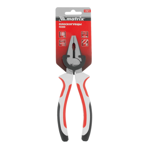 Плоскогубцы Premium, 180 мм, трехкомпонентные рукоятки Matrix по ценам производителя в Уфе с доставкой по всей России