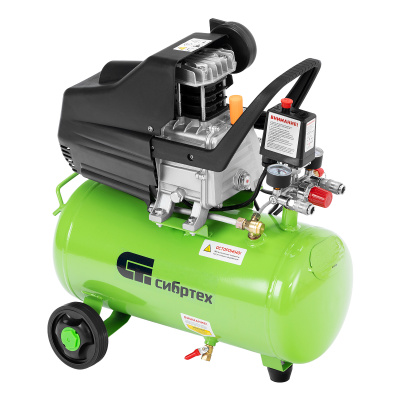 Компрессор с набором КК-1500/24 ПЛЮС, 1.5 кВт, 198 л/мин, 24 л, прямой привод, масляный Сибртех по ценам производителя в Уфе с доставкой по всей России