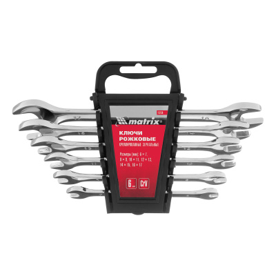 Набор ключей рожковых 6 шт, 6-17 мм, CrV, Elliptical, зеркальное хромирование Matrix по ценам производителя в Уфе с доставкой по всей России