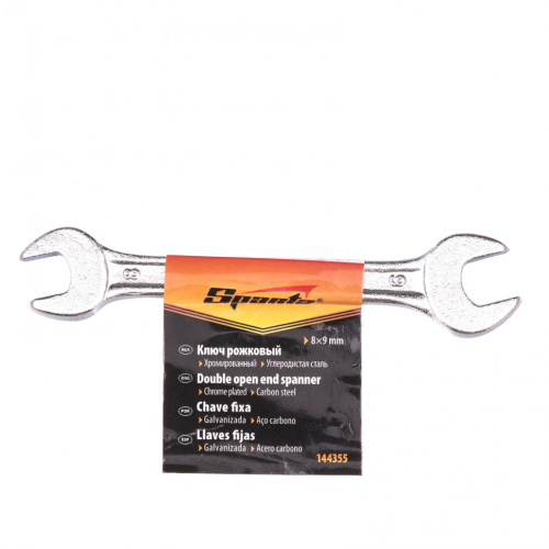 Ключ рожковый, 8 х 9 мм, хромированный Sparta по ценам производителя в Уфе с доставкой по всей России