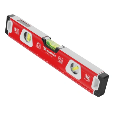 Уровень алюминиевый, магнит, фрезерованный, 3 глазка (1 зеркальный) 400 мм Matrix по ценам производителя в Уфе с доставкой по всей России