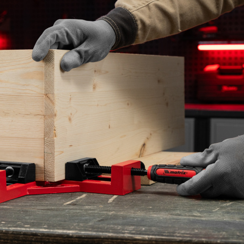 Струбцина угловая, быстрозажимная, 65/65 мм, двухкомпонентные обрезиненные рукоятки Matrix по ценам производителя в Уфе с доставкой по всей России