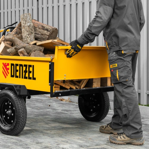 Прицеп для мотоблока TT-500, оцинк., груз. 500 кг, рег. сцепка, колеса 4.00-10, в упаковке Denzel по ценам производителя в Уфе с доставкой по всей России