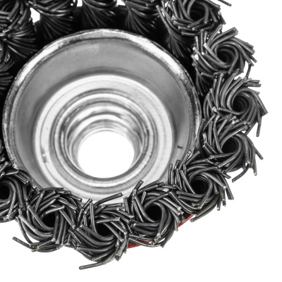 Щетка для УШМ, 65 мм, М14, "чашка", крученая проволока 0.8 мм Matrix по ценам производителя в Уфе с доставкой по всей России