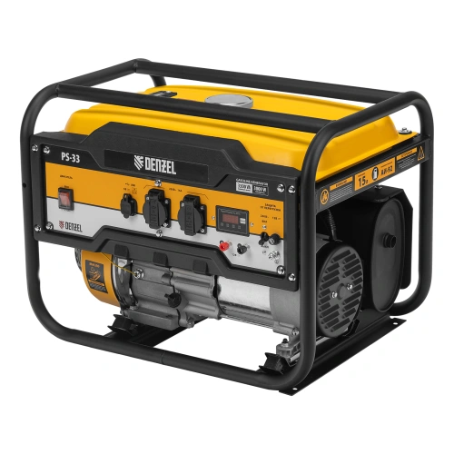 Генератор бензиновый PS 33, 3.3 кВт, 230 В, 15 л, ручной стартер Denzel по ценам производителя в Уфе с доставкой по всей России