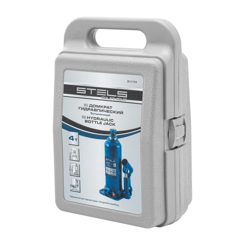 Домкрат гидравлический бутылочный, 4 т, h подъема 188-363 мм, в пластиковом кейсе Stels по ценам производителя в Уфе с доставкой по всей России