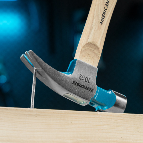 Молоток-гвоздодер, 280 г, угол 75, магнит, обрезиненная рукоятка American hickory GROSS по ценам производителя в Уфе с доставкой по всей России