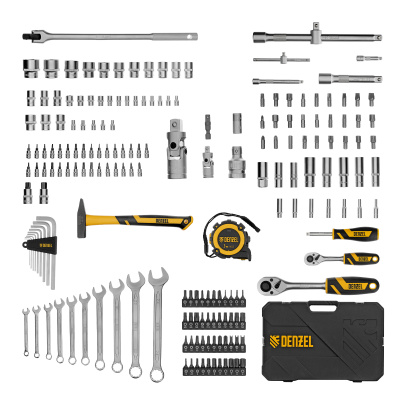 Набор инструментов, 1/2", 1/4", CrV, S2, пластиковый кейс, 194 предмета Denzel по ценам производителя в Уфе с доставкой по всей России