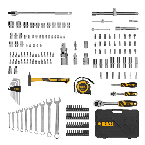 Набор инструментов, 1/2", 1/4", CrV, S2, пластиковый кейс, 194 предмета Denzel по ценам производителя в Уфе с доставкой по всей России