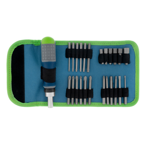 Отвертка реверсивная с набором бит и торцевых головок, 25 шт, CrV, чехол Сибртех по ценам производителя в Уфе с доставкой по всей России