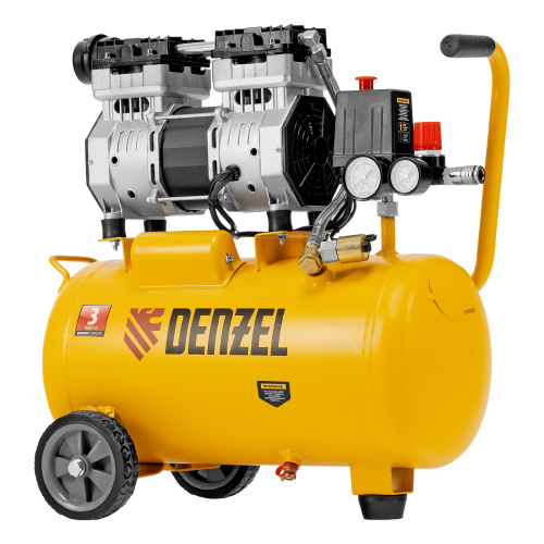 Компрессор DLS950/24 безмаслянный малошумный 950 Вт, 165 л/мин, ресивер 24 л Denzel по ценам производителя в Уфе с доставкой по всей России