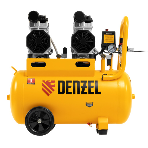 Компрессор безмасляный, малошумный DLS 1500/50, 1500 ВТ, 2x750, 50 л, 260 л/мин Denzel по ценам производителя в Уфе с доставкой по всей России