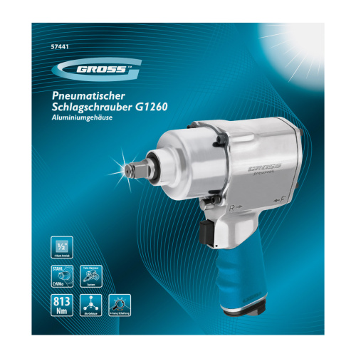Гайковерт пневматический ударный G1260,1/2, Twin Hammer, 813Нм, 7000 об/мин Gross по ценам производителя в Уфе с доставкой по всей России