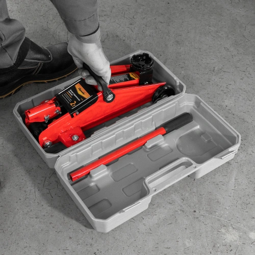 Домкрат гидравлический подкатной, 2 т, h подъема 140-285 мм, в пластиковом кейсе, compact Sparta по ценам производителя в Уфе с доставкой по всей России