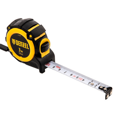 Рулетка 3м х 16мм, автоматич. фиксац., нейлон. покрытие, магнит. зацеп, двухстор. разметка Denzel по ценам производителя в Уфе с доставкой по всей России