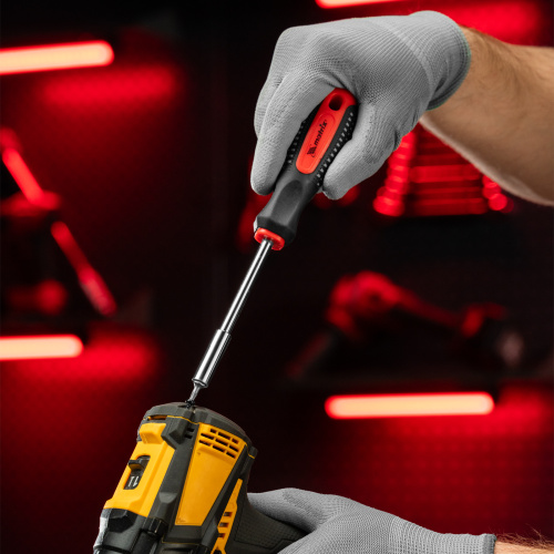 Отвертка с набором бит, 11 шт, Fusion, CrV, трехкомпонентная рукоятка "Anti slip" Matrix по ценам производителя в Уфе с доставкой по всей России