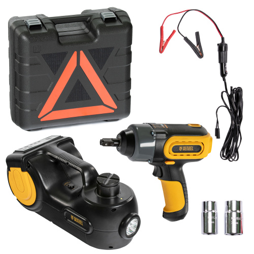 Домкрат электрогидравлический «3 в 1» (1,5 т), 12В, с гайковертом электрическим, в наборе  Denzel купить в Москве с доставкой по всей России | ProtosMarket.ru