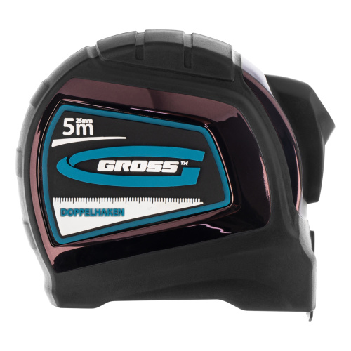 Рулетка "Doppelhaken",5 м x 25 мм,двухсторонний зацеп,Нейлон,двусторонняя шкала,автоматическая фиксация Gross по ценам производителя в Уфе с доставкой по всей России