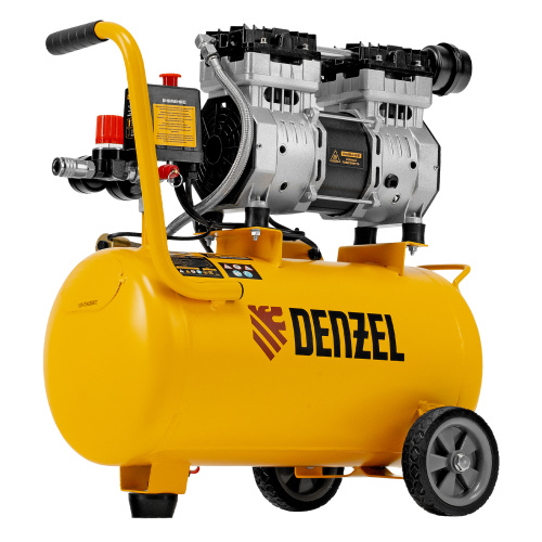 Компрессор DLS950/24 безмаслянный малошумный 950 Вт, 165 л/мин, ресивер 24 л Denzel по ценам производителя в Уфе с доставкой по всей России