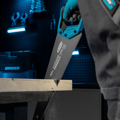 Ножовка по дереву "PIRANHA", 500 мм, 7 TPI, 3D-зуб, тефлоновое покрытие полотна, двухкомпонентная рукоятка Gross по ценам производителя в Уфе с доставкой по всей России