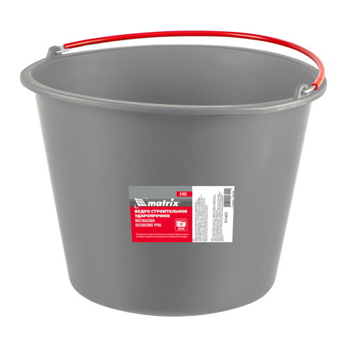 Ведро строительное пластмассовое 12 л, ударопрочное, обрезиненная ручка Matrix по ценам производителя в Уфе с доставкой по всей России