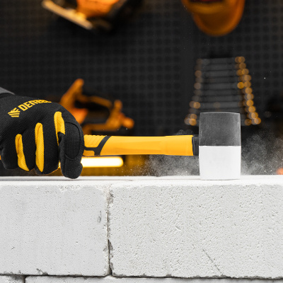 Киянка резиновая, 225 г, черно-белая, фибергласовая рукоятка c TPR покрытием Denzel по ценам производителя в Уфе с доставкой по всей России