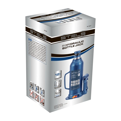 Домкрат гидравлический бутылочный, 12 т, h подъема 227-457 мм Stels по ценам производителя в Уфе с доставкой по всей России