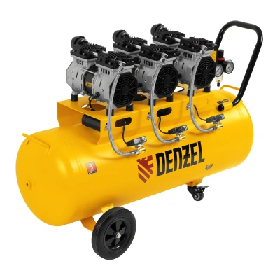 Компрессор безмасляный, малошумный DLS 1800/100,1800 Вт, 3x600, 100 л, 345 л/мин Denzel по ценам производителя в Уфе с доставкой по всей России