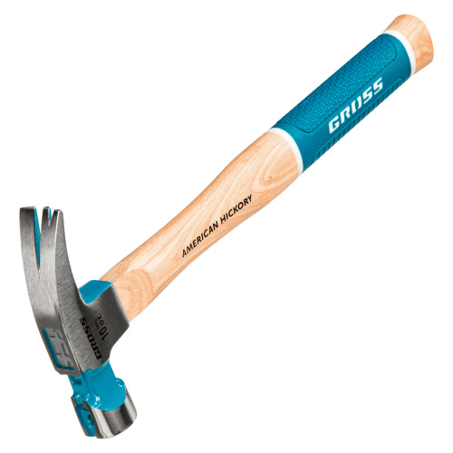 Молоток-гвоздодер, 280 г, угол 75, магнит, обрезиненная рукоятка American hickory GROSS по ценам производителя в Уфе с доставкой по всей России
