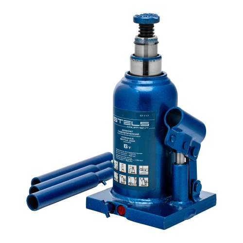 Домкрат гидравлический бутылочный телескопический, 6 т, H подъема 170-420 мм Stels по ценам производителя в Уфе с доставкой по всей России