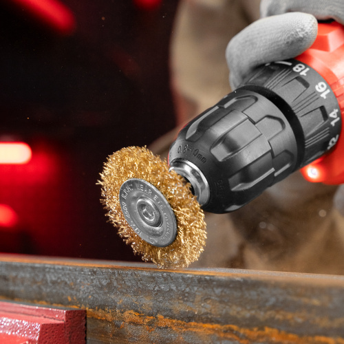 Набор щеток для дрели, 3 шт, 1 плоская, 50 мм, 2 "чашки", 25-50 мм, со шпильками Matrix по ценам производителя в Уфе с доставкой по всей России