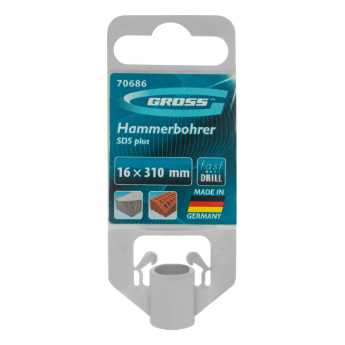 Бур по бетону Pro, 16 х 300 мм, SDS Plus Gross по ценам производителя в Уфе с доставкой по всей России