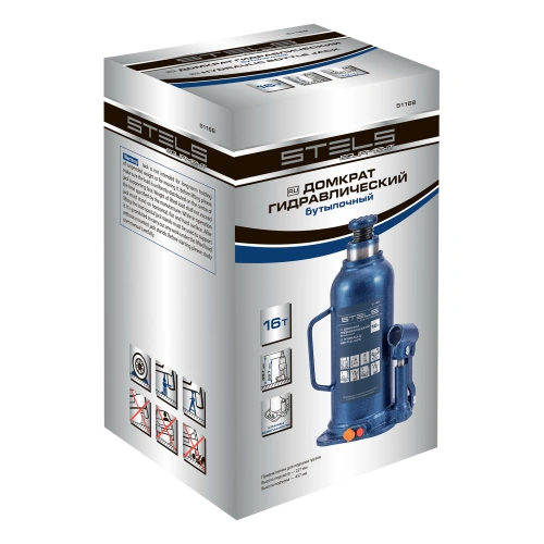 Домкрат гидравлический бутылочный, 16 т, h подъема 227-457 мм Stels по ценам производителя в Уфе с доставкой по всей России