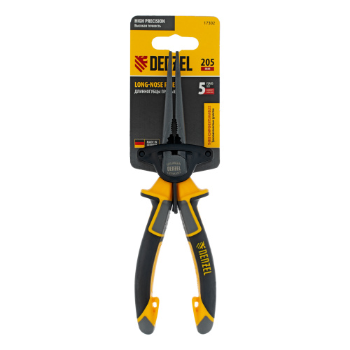 Длинногубцы прямые 205 мм, трехкомпонентные рукоятки Denzel по ценам производителя в Уфе с доставкой по всей России