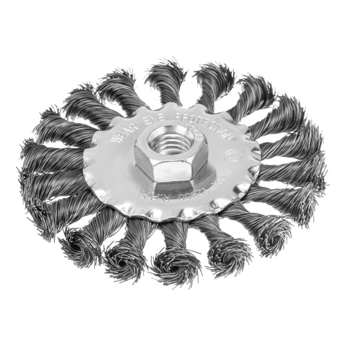 Щетка для УШМ 100 мм, М14, плоская, крученая проволока 0.35 мм Matrix по ценам производителя в Уфе с доставкой по всей России