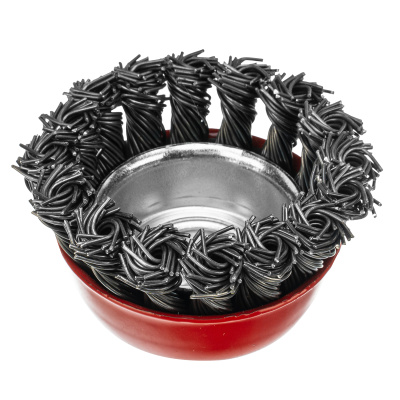 Щетка для УШМ, 65 мм, М14, "чашка", крученая проволока 0.8 мм Matrix по ценам производителя в Уфе с доставкой по всей России