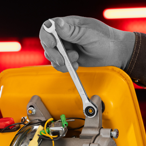 Ключ комбинированный трещоточный, 10 мм, CrV, зеркальный хром Matrix Professional по ценам производителя в Уфе с доставкой по всей России