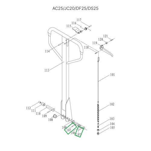 Штифт крепления оси ручки (5 мм) для гидравлических тележек AC25, DF25, JC20, AC30 по ценам производителя в Уфе с доставкой по всей России