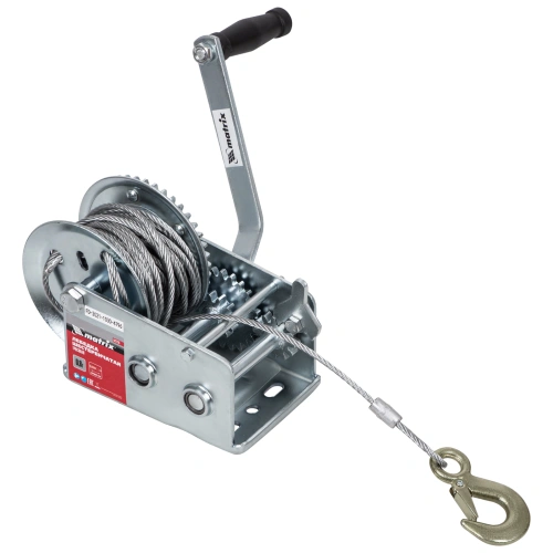 Лебедка шестеренчатая, тяга 0.8 т, тросовая Matrix по ценам производителя в Уфе с доставкой по всей России