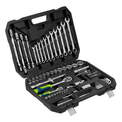 Набор инструментов, 1/2", 1/4", пластиковый кейс 89 предметов Сибртех по ценам производителя в Уфе с доставкой по всей России