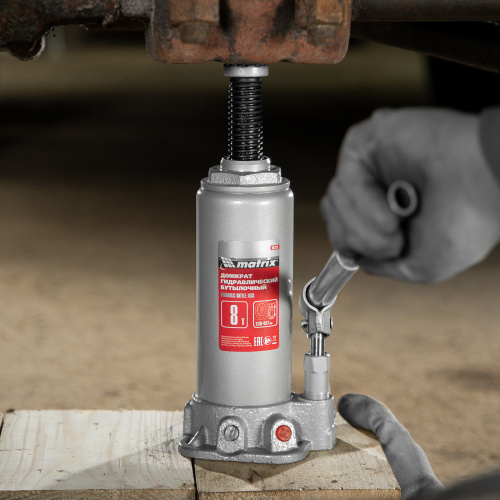 Домкрат гидравлический бутылочный, 8 т, высота подъема 230-457 мм Matrix купить в Москве с доставкой по всей России | ProtosMarket.ru