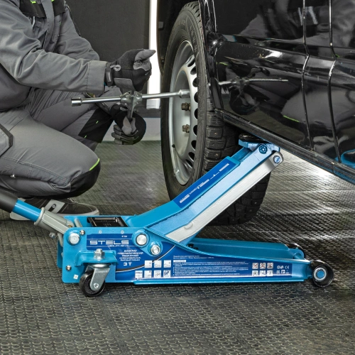 Домкрат гидравлический подкатной, быстрый подъем, 3т Low Profile Quick, 75-515 мм, профессиональный Stels по ценам производителя в Уфе с доставкой по всей России