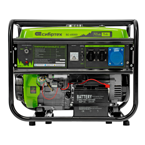 Генератор бензиновый БС-6500Э, 5.5 кВт, 230В, четырехтактный, 25 л, электростартер Сибртех по ценам производителя в Уфе с доставкой по всей России