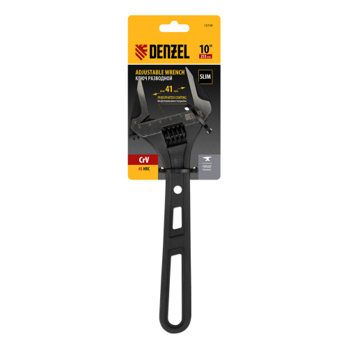 Ключ разводной, 250 мм, CrV, кованый Denzel по ценам производителя в Уфе с доставкой по всей России