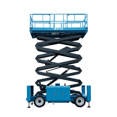 Подъемник самоходный дизельный ножничный с выдвижными платформами SKYER DPL1868 по ценам производителя в Уфе с доставкой по всей России