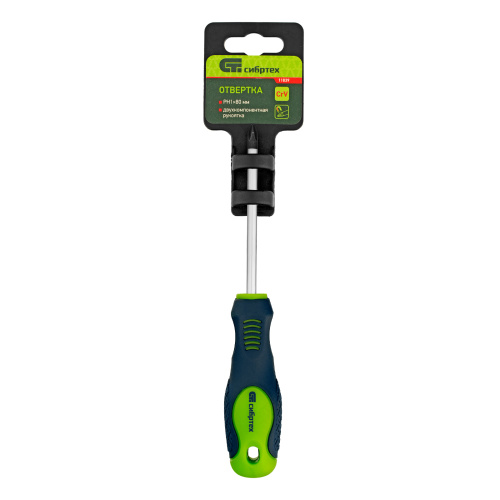 Отвертка, PH1 х 80 мм, CrV, двухкомпонентная рукоятка Сибртех по ценам производителя в Уфе с доставкой по всей России