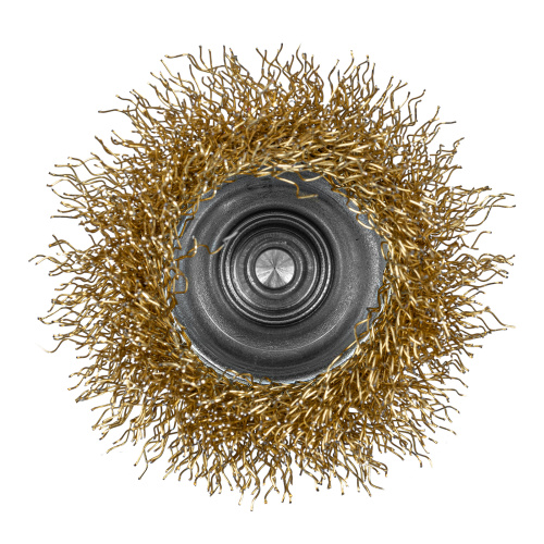 Щетка для дрели, 50 мм, "чашка" со шпилькой, латунированная витая проволока Matrix по ценам производителя в Уфе с доставкой по всей России