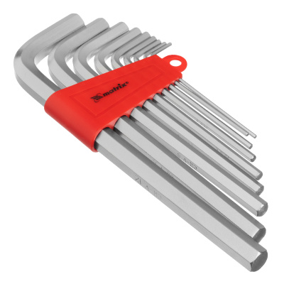 Набор ключей имбусовых HEX, 2-12 мм, CrV, 9 шт, удлиненныее с сатинированным покрытием Matrix по ценам производителя в Уфе с доставкой по всей России