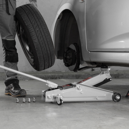 Домкрат гидравлический подкатной, 3 т, высота подъема 130-410 мм, поворотная ручка Matrix по ценам производителя в Уфе с доставкой по всей России