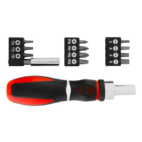 Отвертка реверсивная, набор бит, 12 шт, CrV Matrix по ценам производителя в Уфе с доставкой по всей России